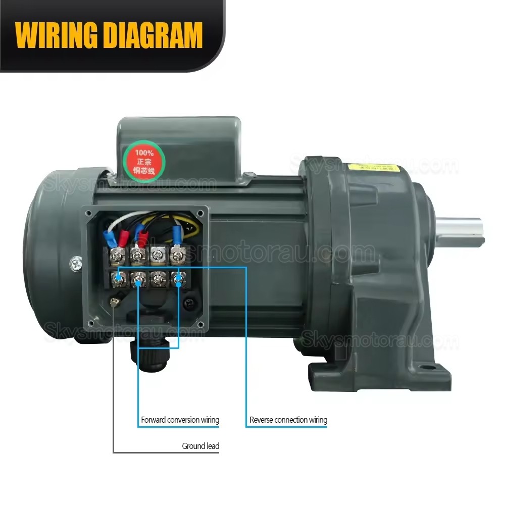 220V 400W Single Phase AC Gearmotor GH-22-400W with 5:1/ 30:1 /100:1 Spur Gearbox